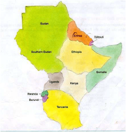 Countries of east africa