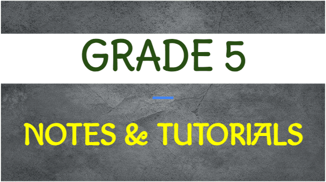 GRADE 5 NOTES AND TUTORIALS
