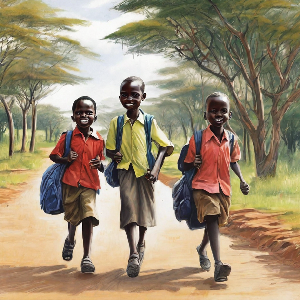 Children going to school