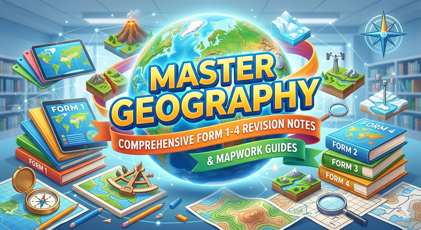 Master Geography: Comprehensive Form 1-4 Revision Notes & Mapwork Guides